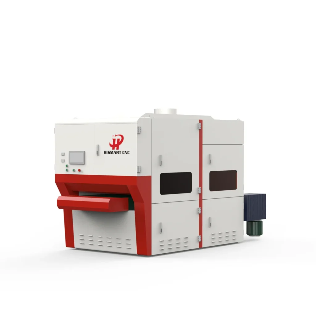 metal finishing machine, plate deburring sander, remove sharp edges from metal, post laser cutting deburring